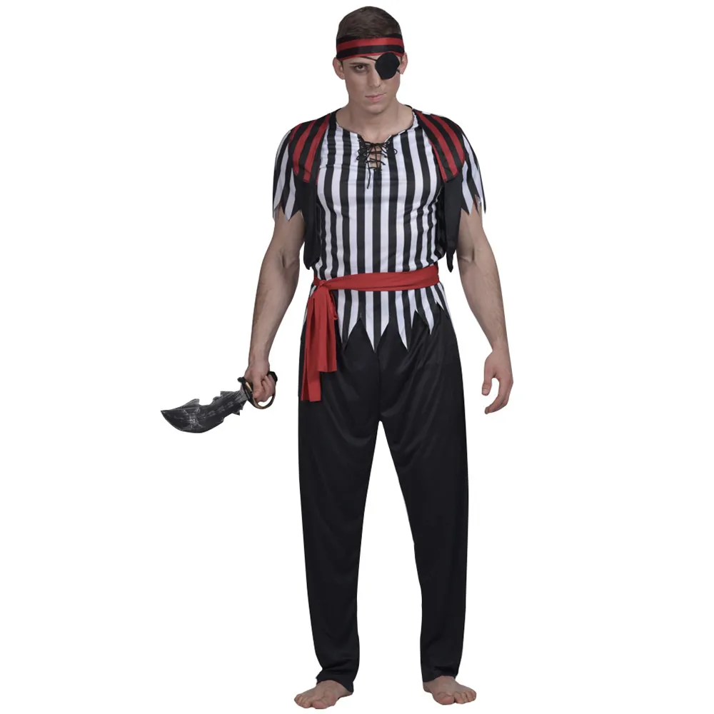Classical Adult Caribbean Pirate Halloween Costume Men Women Robber Cosplay Couple Outfits Carnival Easter Purim Fancy Dress