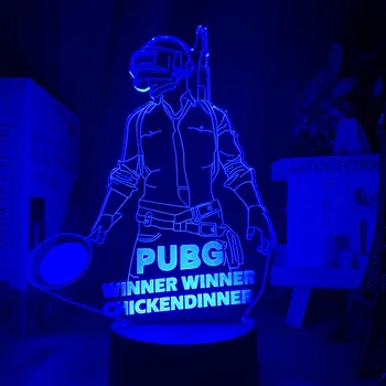 

Game PlayerUnknown's Battlegrounds 3d Led Night Light 16 Colors Changing Remote Control Nightlight Cool Event Prize Lamp PUBG