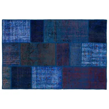 

Handmade Blue Vintage Overdyed Patchwork Area Rug 118x177 Cm-3'10''X5'10''