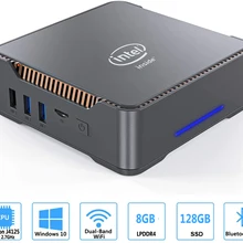 Gk3v mini pc intel celeron j4125 quad core 8gb ram 128gb/256gb windows 10 wifi duplo, 4k 60hz win10 duplo hdmi vga desktop pc htpc