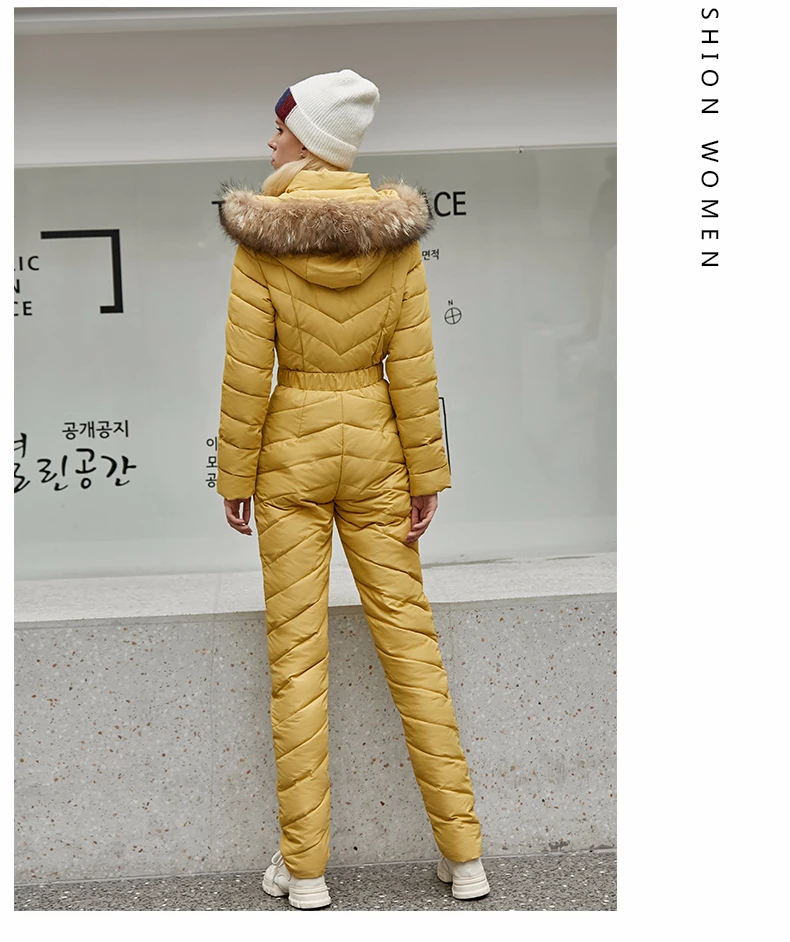 Спортивный костюм для катания на лыжах Женская куртка хлопковая Толстая теплая парка уличная зимняя тонкая с поясом зимние костюмы меховая верхняя одежда с капюшоном
