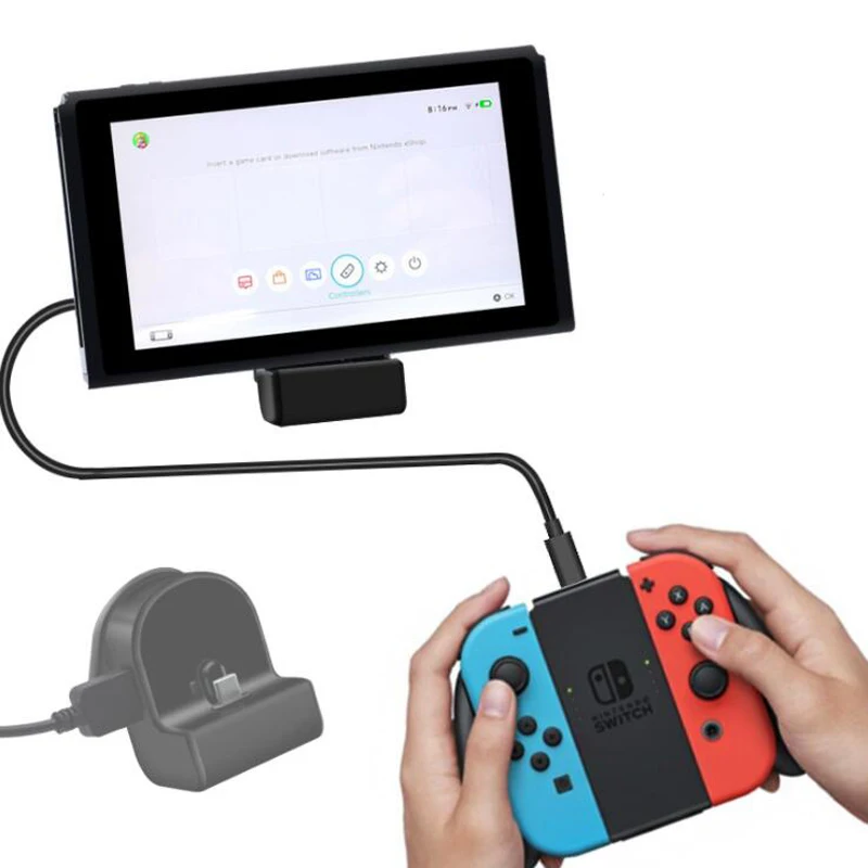 Зарядная док станция Type C зарядная подставка + usb порт для Nintendo Switch NS Lite консоль Joycon