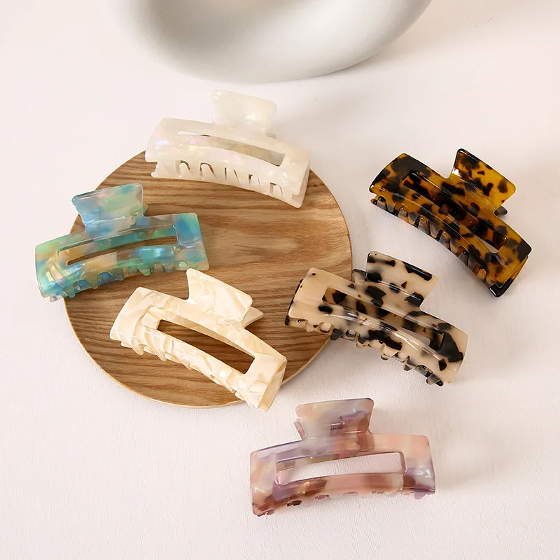 Pinza de pelo de leopardo acrílico grande para mujer y niña, pasadores de horquilla elegantes que combinan con todo, accesorios para la cabeza, nueva moda