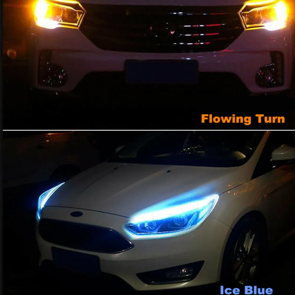 Автомобильный RGB светодиодный фонарь в полоску фары поворотного сигнала с пультом дистанционного управления DRL светодиодный дневные ходовые огни белый указатель поворота Yel