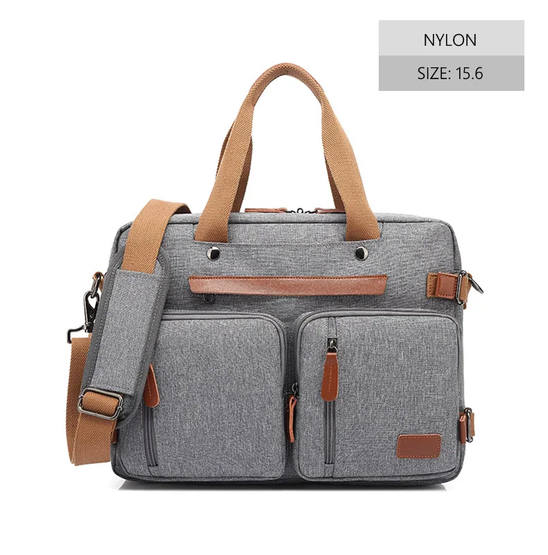 Light gray nylon 15 Мужская холщовая рабочая сумка Портфель Дорожная сумка через плечо многофункциональная сумка большая Повседневная деловая сумка для ноутбука с карманом XA284ZC - Цвет: Light gray nylon 15