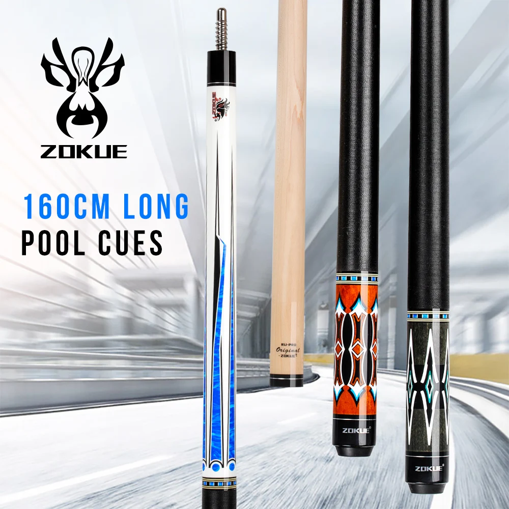 

ZOKUE Lengthened Billiards Stick 160cm Length 12.75mm Red Tiger Tip Pool Cue Maple Shaft Stick Radial Joint Kit For Tall Peoples