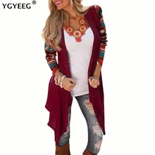 YGYEEG свитера с открытым стежком женский свитер женский зимний длинный вязаный кардиган с принтом брендовый Кардиган с длинным рукавом размера плюс S-5XL