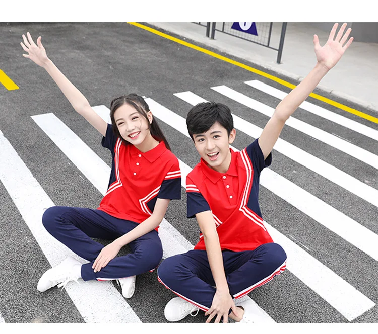 Primary School STUDENT'S School Uniform Summer Wear New Style Junior High School Games Set Kindergarten Suit Summer CHILDREN'S S