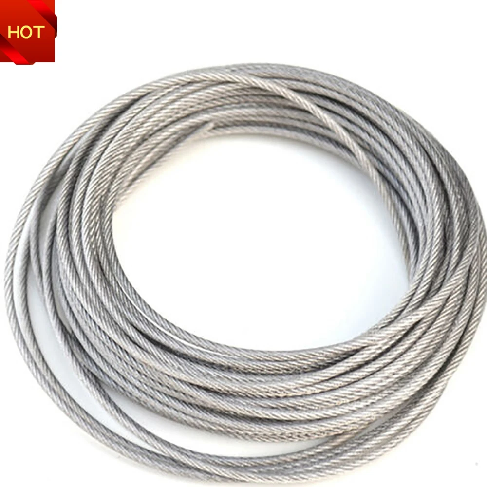 304 스테인리스 스틸 와이어 로프, 7x19 직경, 1mm 1.2mm 1.5mm 2mm 2.5mm 3mm 4mm 5mm 6mm ...