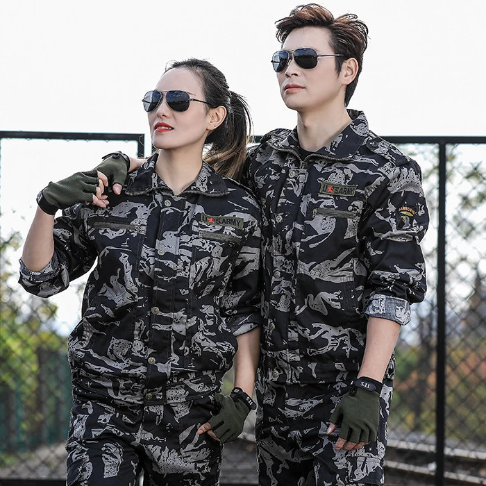 

Adult Military Jacket Cargo Pants Set Tactical Camouflage Combat Uniform Soft Outdoor Workwear Army Military Training Uniform