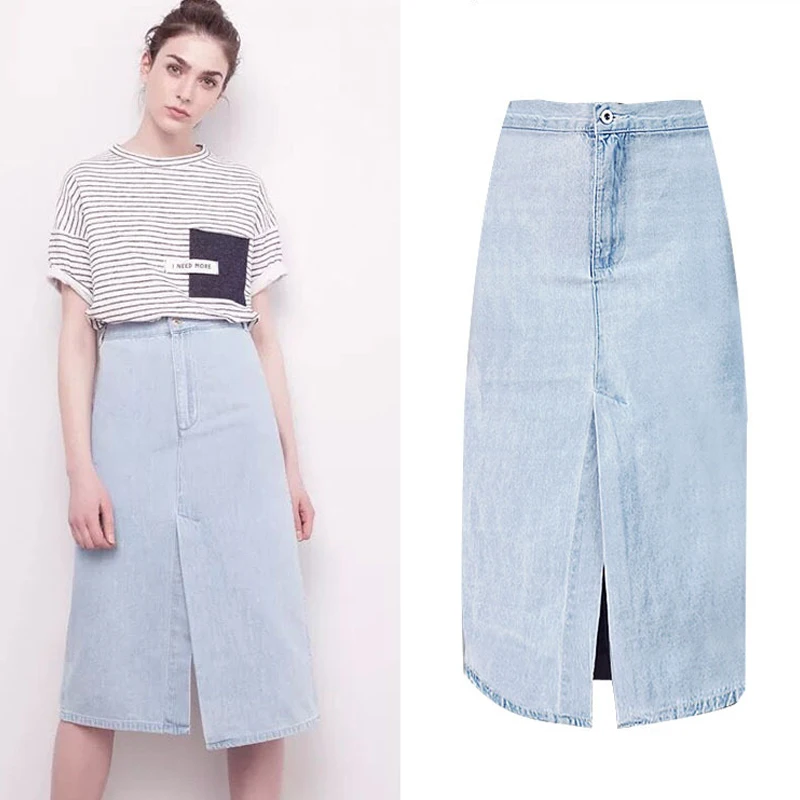 long skirt jeans outfit