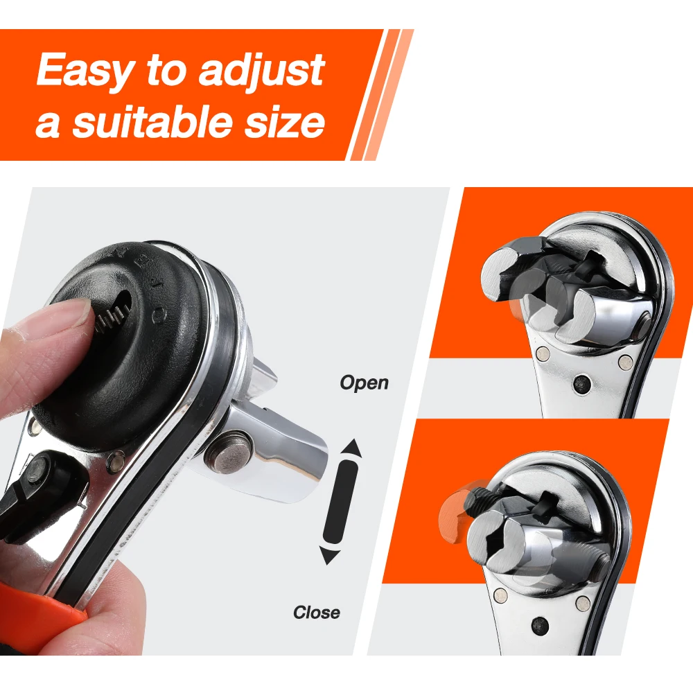 ValueMax Adjustable Ratchet Wrench for Plumbing Pipe Bicycle Home Repair Hand Tool with Non-Slip Handle