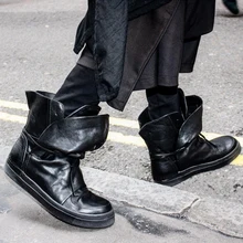  High Quality Round toe Winter Board Shoes  Men Shoes Breathable Genuine Leather hip-hop Casual shoes 