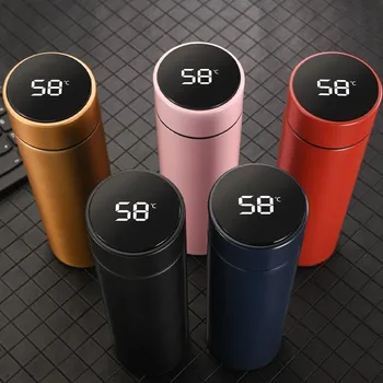 

500ml Intelligent Thermos Water Bottle Thermo Water Cup Thermal Flask Double Layer Hot Insulation Coffee Tea Mug Cups