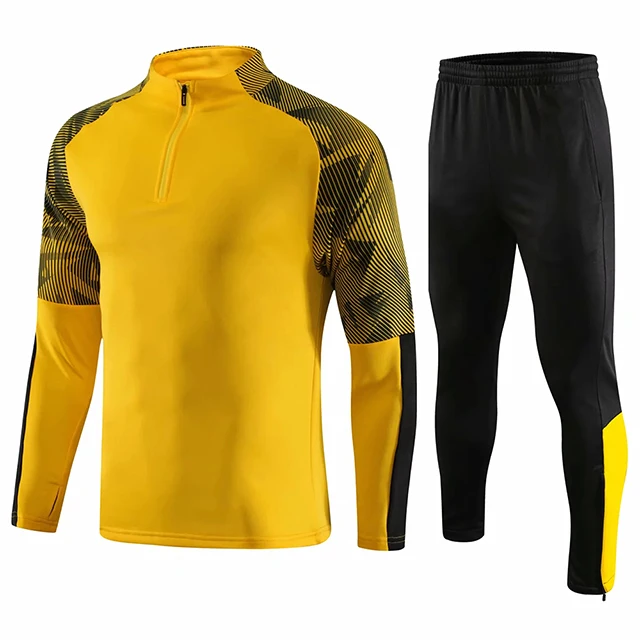 Детский Взрослый футбол с длинным рукавом, трикотажные комплекты Survete, мужские футбольные комплекты, мужские детские куртки для бега, футбольный костюм, Униформа, костюм - Цвет: yellow