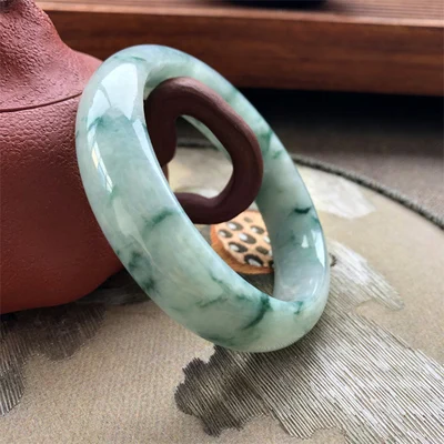 

Zheru Jewelry Natural Burmese Jadeite Blue Flower 54-62mm Bracelet Elegant Princess Jewelry For Mom For Girlfriend