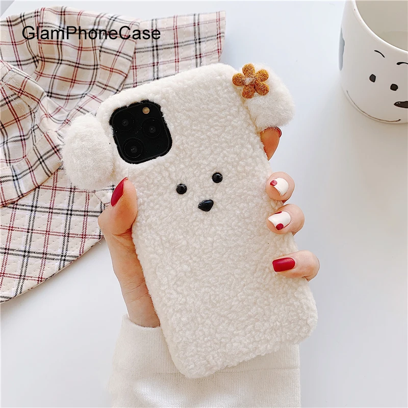 GlamPhone чехол плюшевый для телефона iPhone11Pro/Max X XS Max XR Мягкий силиконовый iPhone11 7 8 6 6s Plus