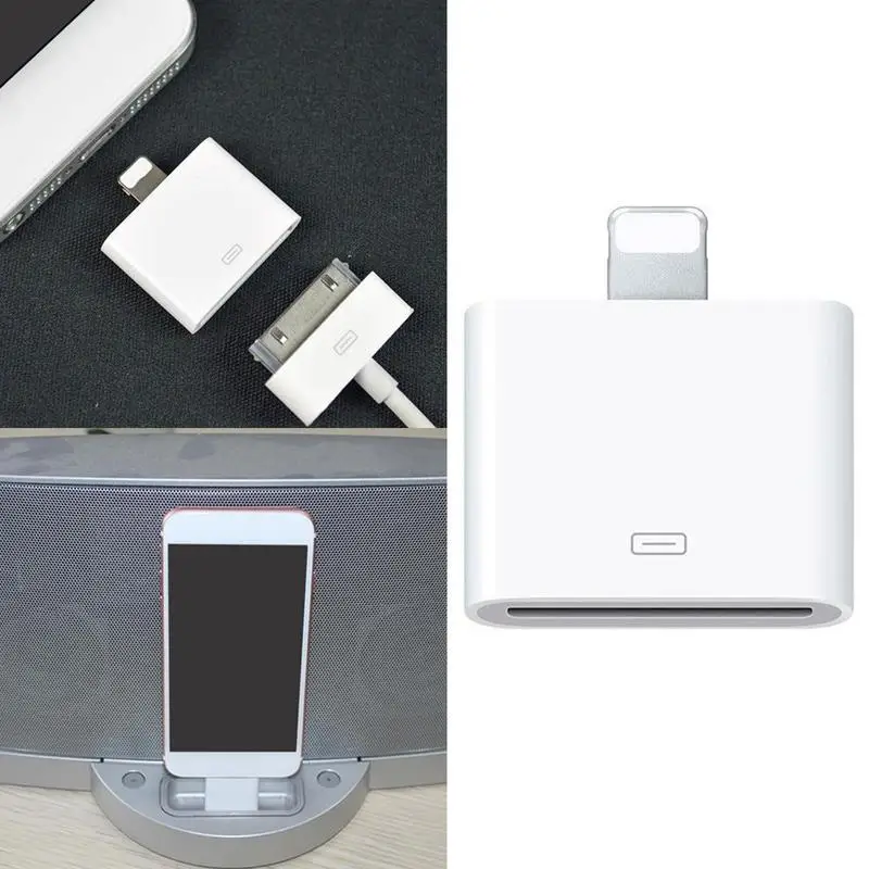 

2pcs White 8PIN to 30PIN for Apple 4-to-5-turn connector 4 data cable phone converter connector