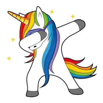 

Unicorn Patches Boys Girls Stickers For Clothes A-Level Washable Diy New Cool Cartoon Design Thermal Transfer Iron On Patch Set