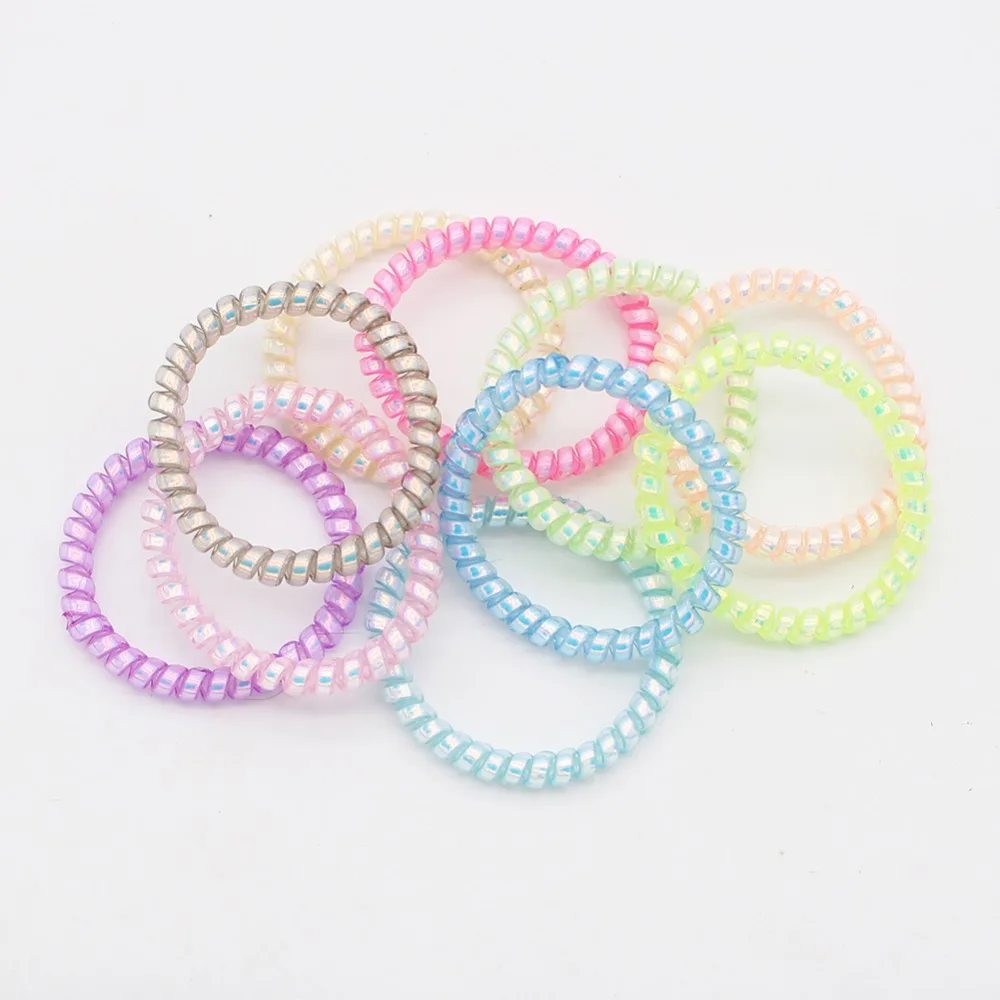 crocodile hair clips 10pcs Super Thin Coiled Plastic Hair Ties Colorful Stretched Spiral Hair Ropes Telephone Wire Ponytail To Protect Your Hair cute hair clips