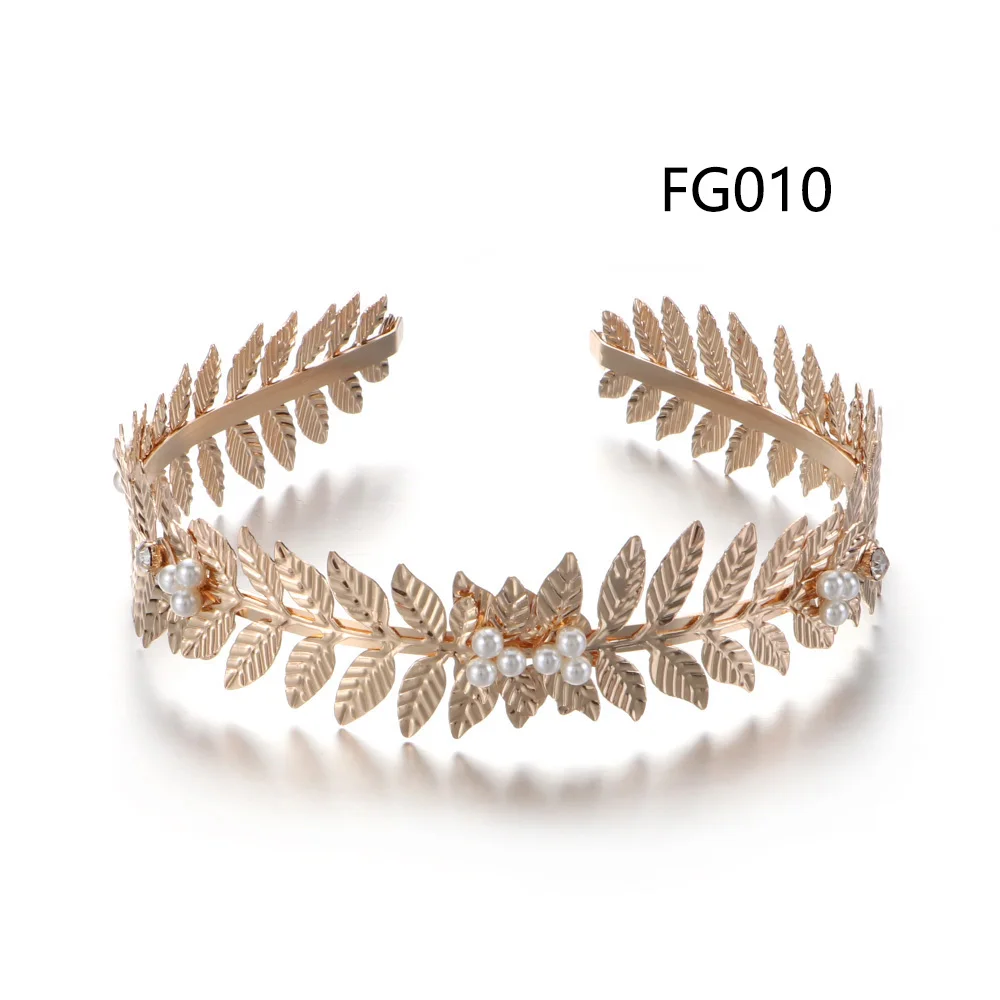 FG010 Mujer, западный стиль, Ретро стиль, повязки для волос для женщин, свадебные, металлические, золотой лист, Бабочка, повязки для волос, для девушек, невесты, аксессуары для волос - Цвет: FG010