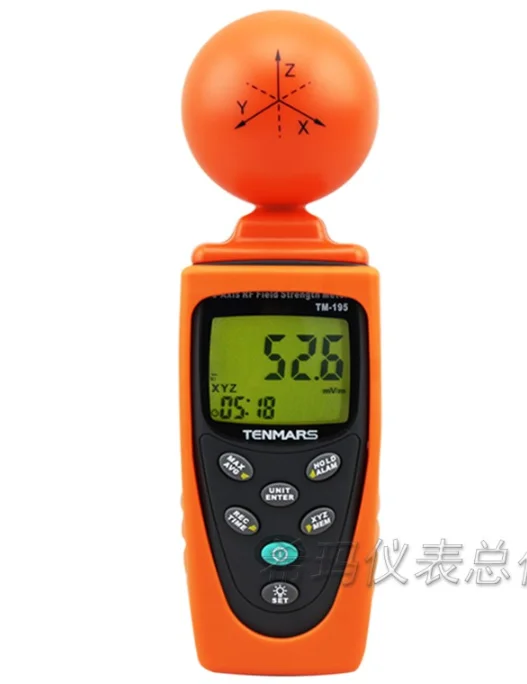 TM-195_ 3-Axis RF измеритель напряженности поля, жидкокристаллический(ЖК-дисплей), набор из 4 1/2 знака после запятой максимальное чтение 19999