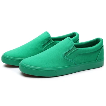 

OLOMM 2020 New Canvas Driving Shoes Men Green Black Yellow White Vulcanized Lazy Canvas Shoes Mens Designer Sneakers Fashion Men