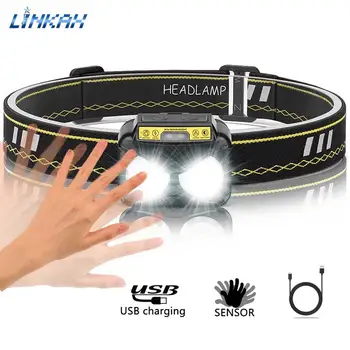 

Owl XPG+COB LED Headlight 6 Modes Body Motion Sensor Head Flashlight USB Rechargeable Night Camping Torch Lantern Portable Lamp