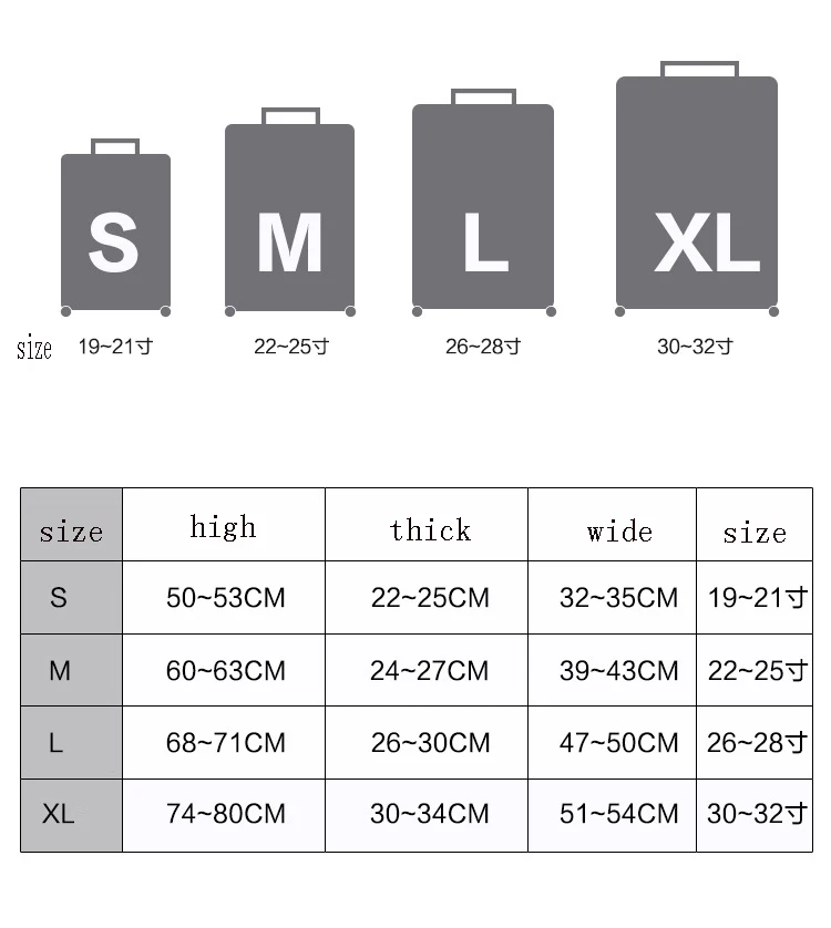 Защитный чехол для багажа для путешествий толстые аксессуары для путешествий защитный чехол для эластичного багажа для чемодана от 19 ''до 3
