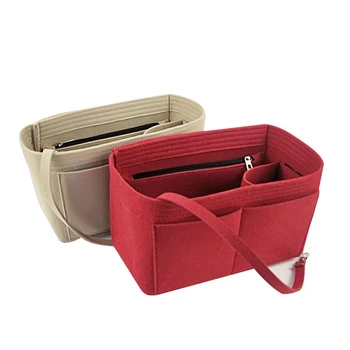 

Makeup Bag Felt Insert Bag Multi-functional Travel Handbag Women's Storage Toiletry Liner Bags Cosmetic Bag Organizer