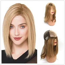 Hstonir, еврейские парики для женщин, предварительно выщипанный Шелковый Топ, человеческие волосы, парики Pelucas De Mujer Perruque Demi Tete, европейские волосы remy G028