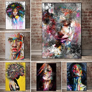 

Abstract Girl Wall Paintings Print On Canvas Wall Art Prints Graffiti Art Prints Modern Pop Art Wall Pictures For Living Room