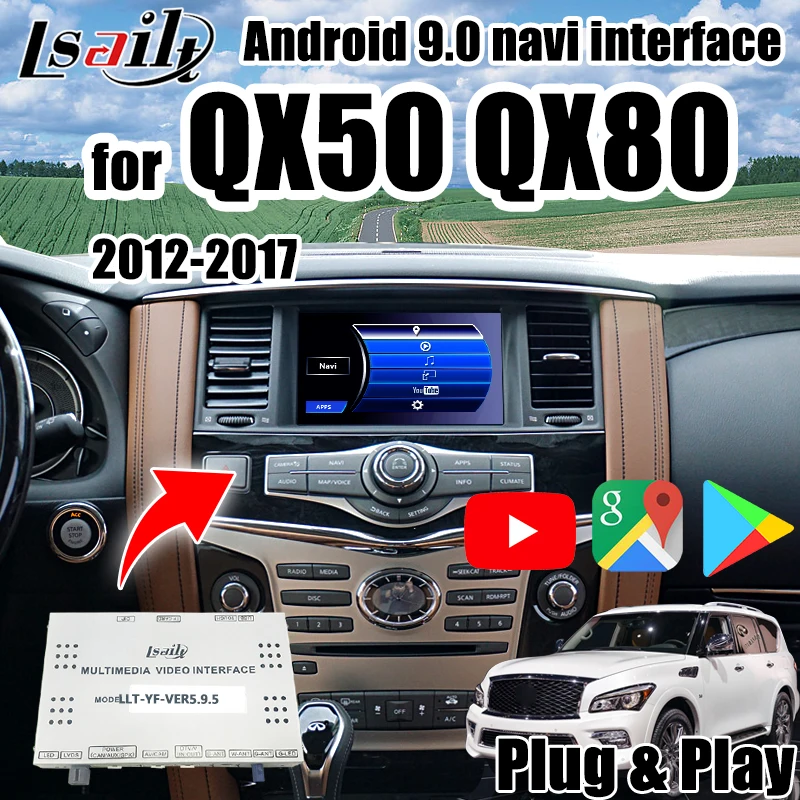 Мультимедийный видеоинтерфейс Android 9 0 с поддержкой Android/CarPlay auto для Infiniti 2018 2020 QX80
