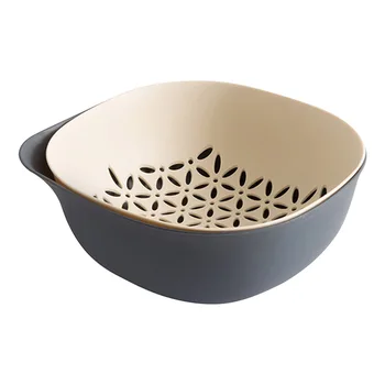 

Fruit Vegetable Durable Water Guide PP Home Kitchen Hollowed Out 2 In 1 Double Layer Washing Bowl Colander Strainer Set Draining