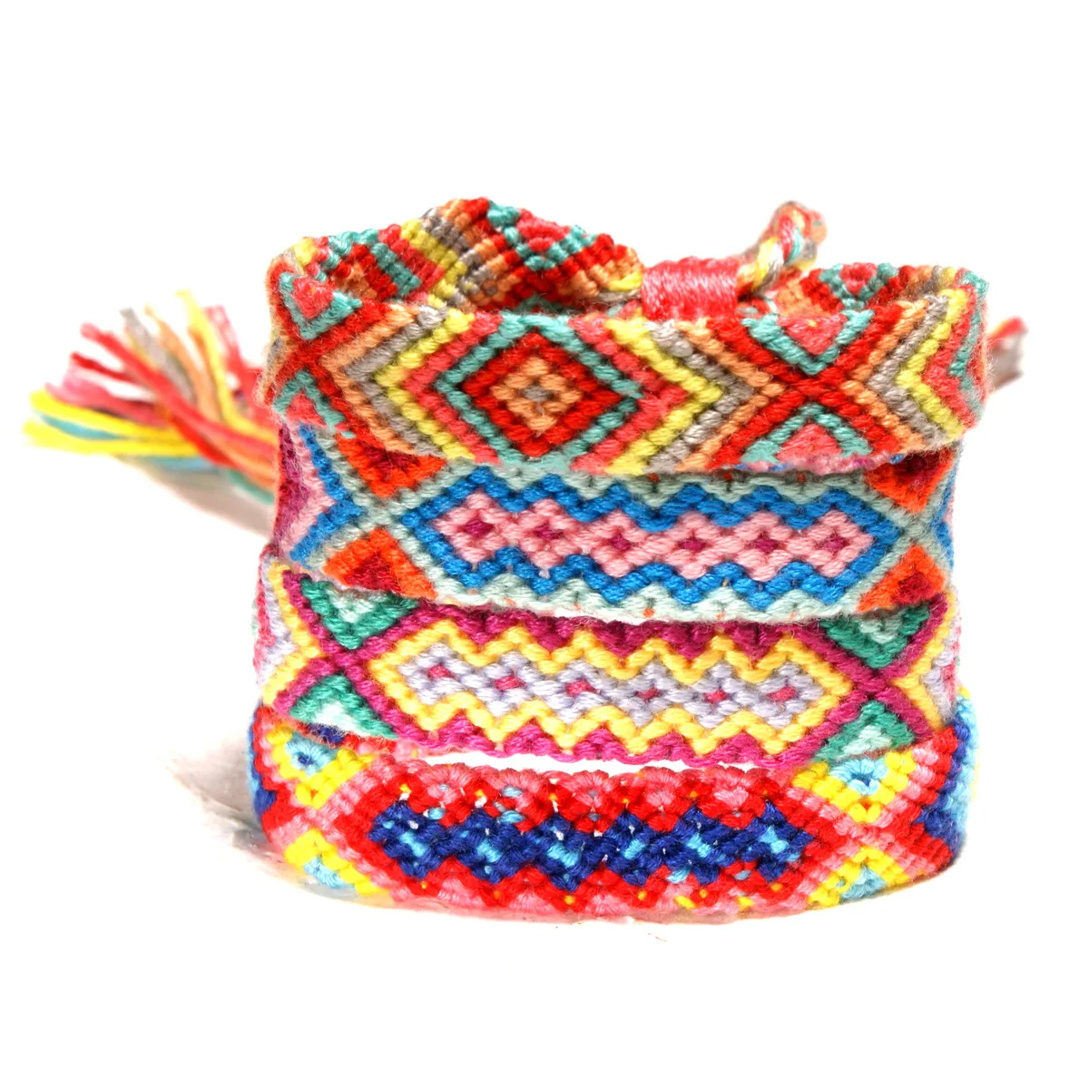 #*Cheap 1pc Boho Nepal Ethnic Handmade Bracelet Summer Beach Braid String Cotton Wrap Woven Rope Friendship Bracelets for Women Men