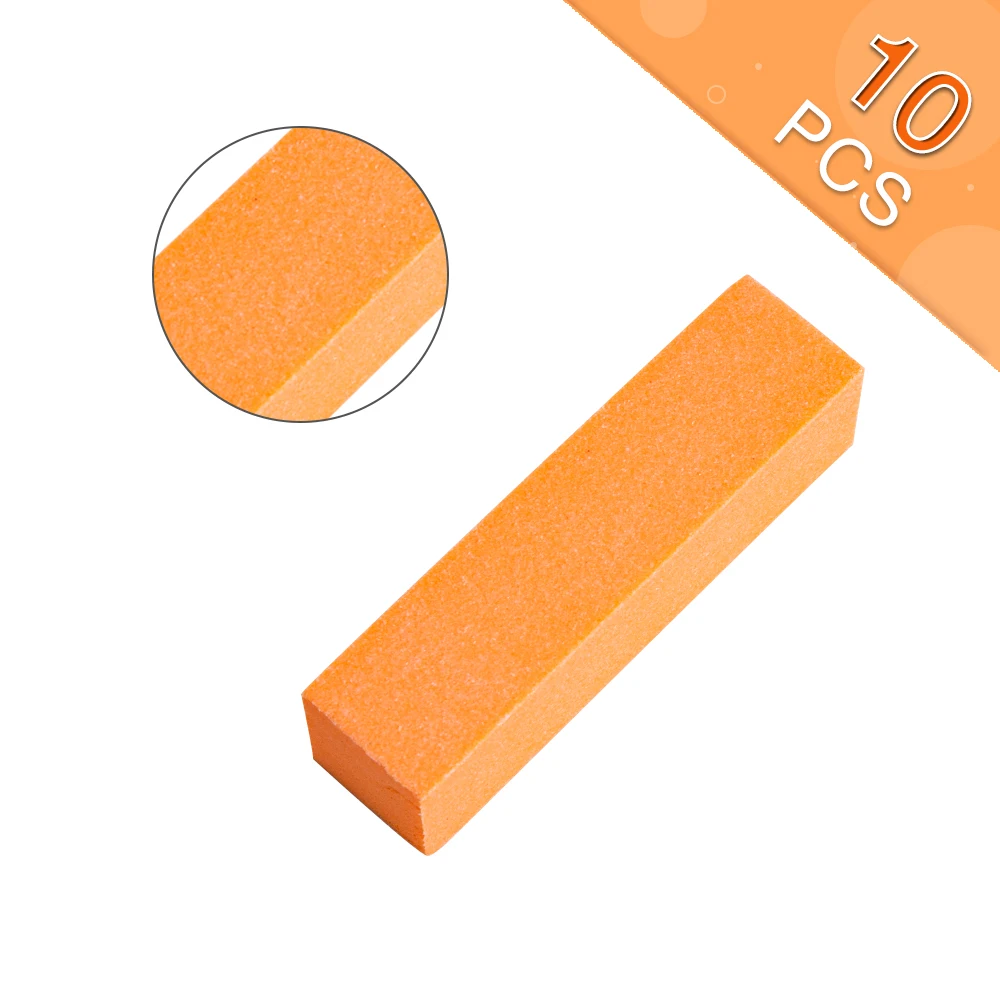 10pcs orange 10 шт Розовый полировщик для ногтей Губка пилка для ногтей буферный блок лак для маникюра педикюра шлифовальные буферные полоски инструмент для дизайна ногтей - Цвет: 10pcs orange