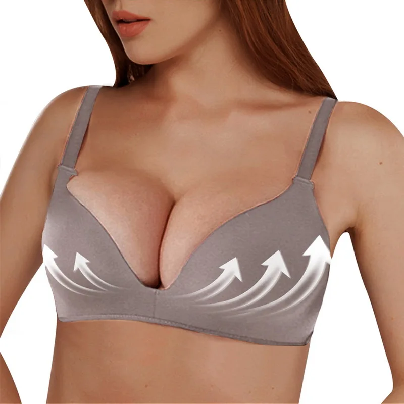 Wireless Push Up Bra Solid Color Seamless Soft Bras For Women Double Breasted Sexy Lingerie Comfort Breathable Bralette
