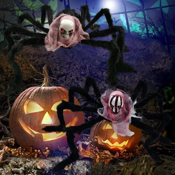 

Besegad Scary Creepy Skull Spider for April Fool Day Haunted House Home Bar Party Decorations Halloween Decoration Spider Props