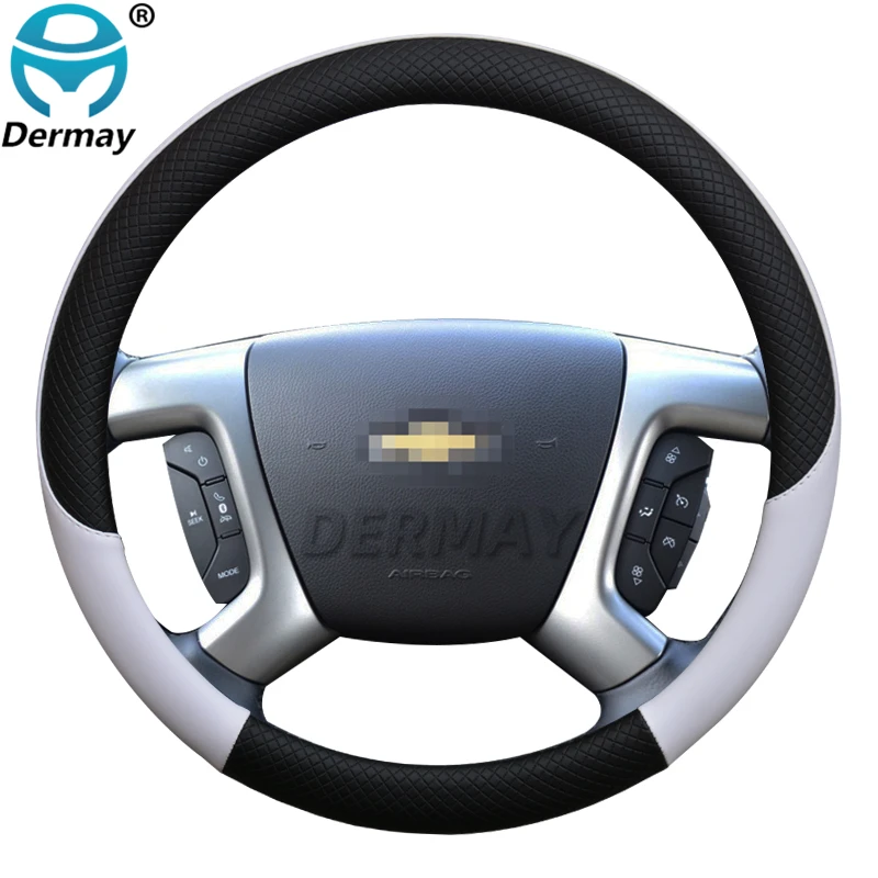 100% DERMAY брендовый кожаный чехол рулевого колеса автомобиля противоскользящие для