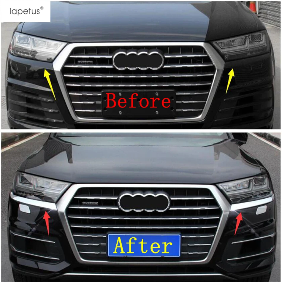 Аксессуары Lapetus, подходят для Audi Q7-, передняя фара, фары для век, брови, Декоративная полоса, накладка, комплект, отделка