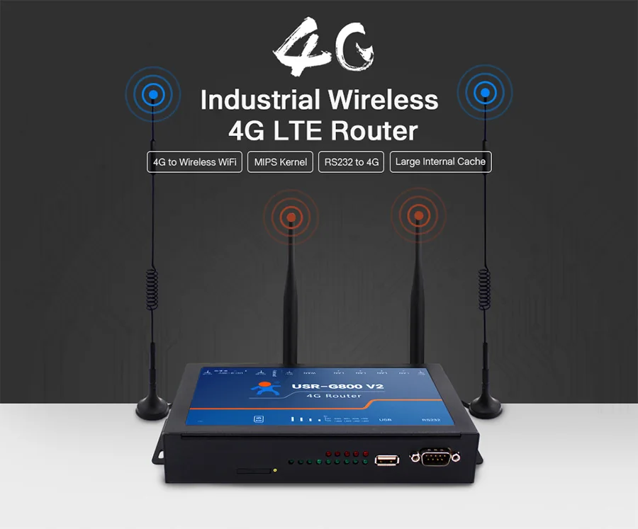 USR-G800 V2 4G Wireless LTE Router Cellular 5 Ethernet Ports RS232 to 4G Network Support 802.11 b/g/n WLAN 4G Router - AliExpress