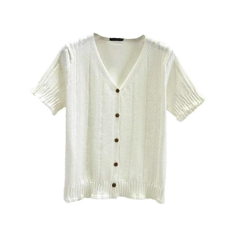 [COSYHARU公式] Summer Round-Neck Short Sleeve Cardigan CC109_GR1225