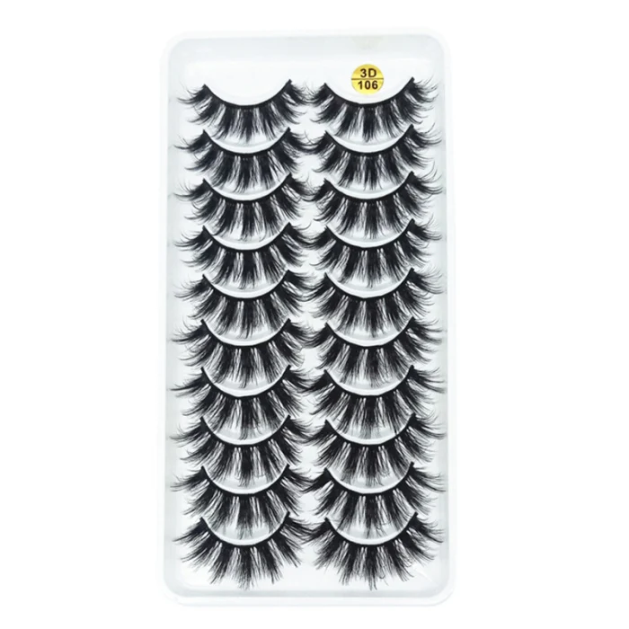 10 пар 3D накладные ресницы крест пушистый Wispy удлинитель ресниц Толстая завивка мягкие удобные WH998