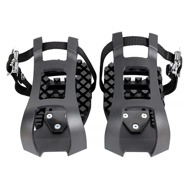 Adjustable Toe Cages with Straps for Peloton Bike and Peloton Bike Indoor Cycling Exercise Bike Adjustable Adapter Pedal Compatible with Look Delta Pedals 