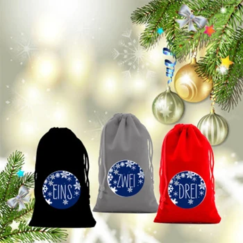 

24Pcs DIY Xmas Pattern Advent Calendar Candy Gif Bags Hanging Decor With Rope Digital Sticker Countdown Candy Bag Set