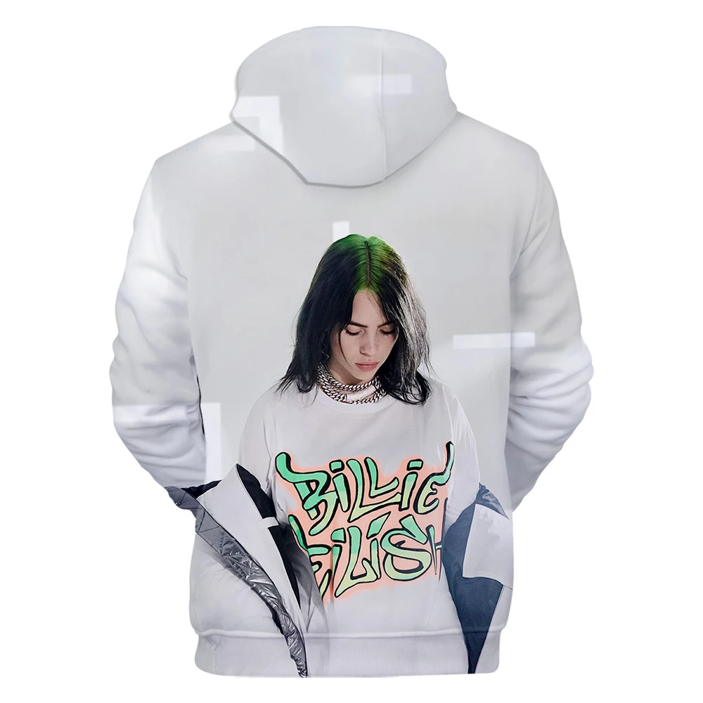 Billie Eilish, модная 3D популярная худи, женская и Мужская Новая толстовка, осенний и зимний пуловер, 3D золотая рубашка для мальчиков и девочек