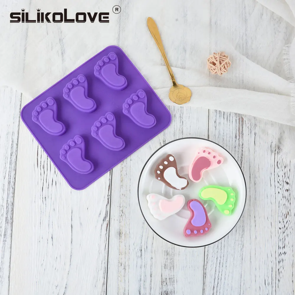 Silikolove 3D стопы Форма силиконовая форма для шоколада торт выпечки инструменты
