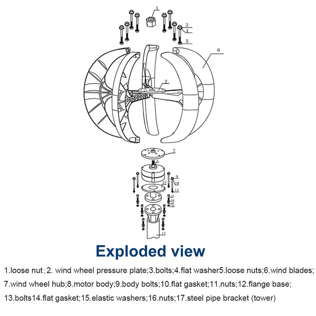 

5 Blades Wind Turbine Generator 300W 24V Vertical Axles Lantern Type Turbine Generator With Waterproof DC Charger Controller