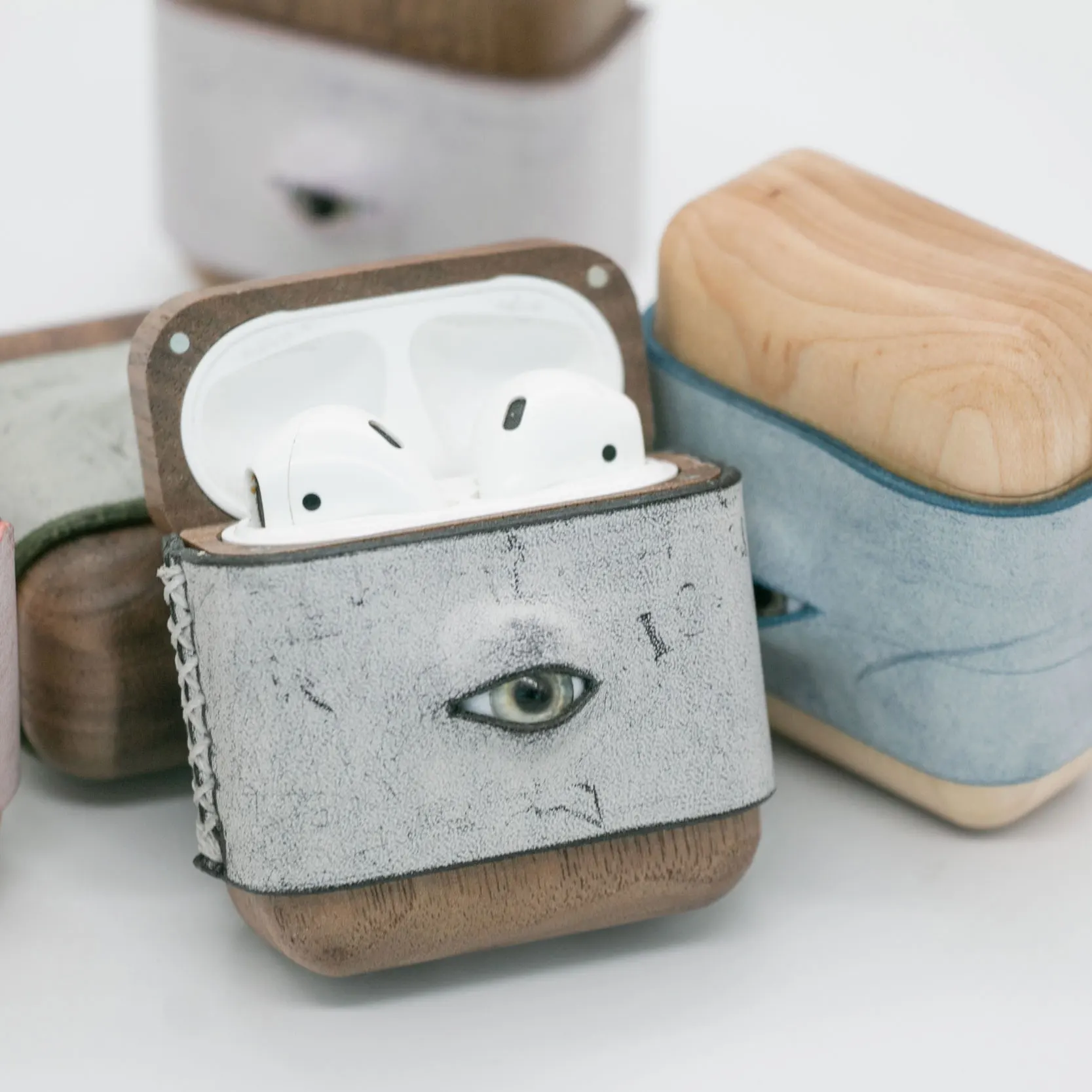 Airpods Pro Case para Meninas Apple Fone de Ouvido Acessórios Anti-queda Airpods de Madeira Couro Real Pro Casekeychain Mão Novo 2023 - Image 2