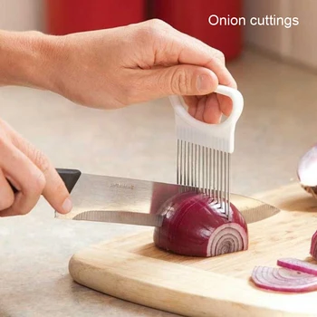 

New Stainless Steel Fork And Fruits And Vegetables Tools Slicer Help Cutting Tomatoes Guide Cutter Slicing Safe Handling Tool